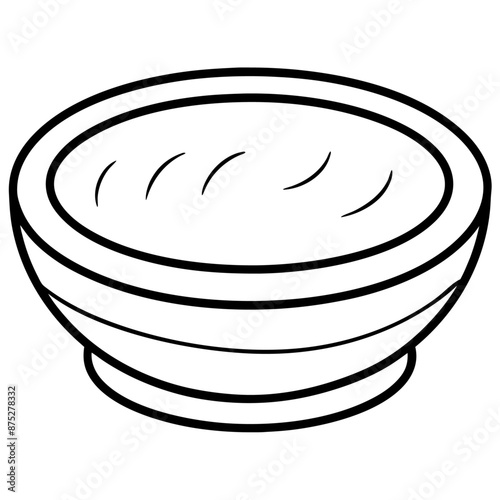 clay dish outline coloring book page line art illustration digital drawing