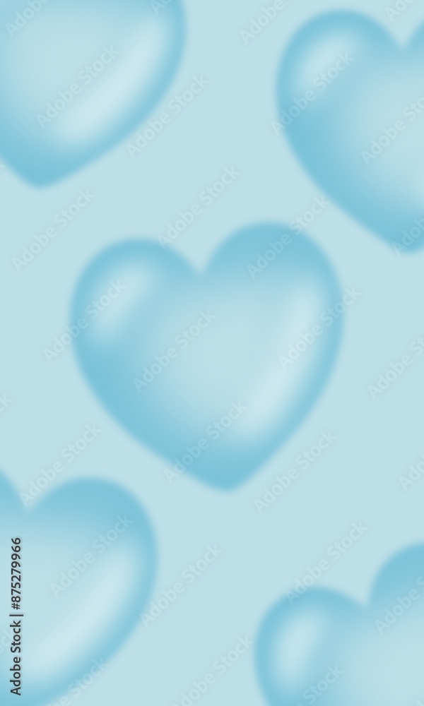 Blue background with blurred hearts. Vertical wallpaper Blue background with blurred hearts. Vertical wallpaper