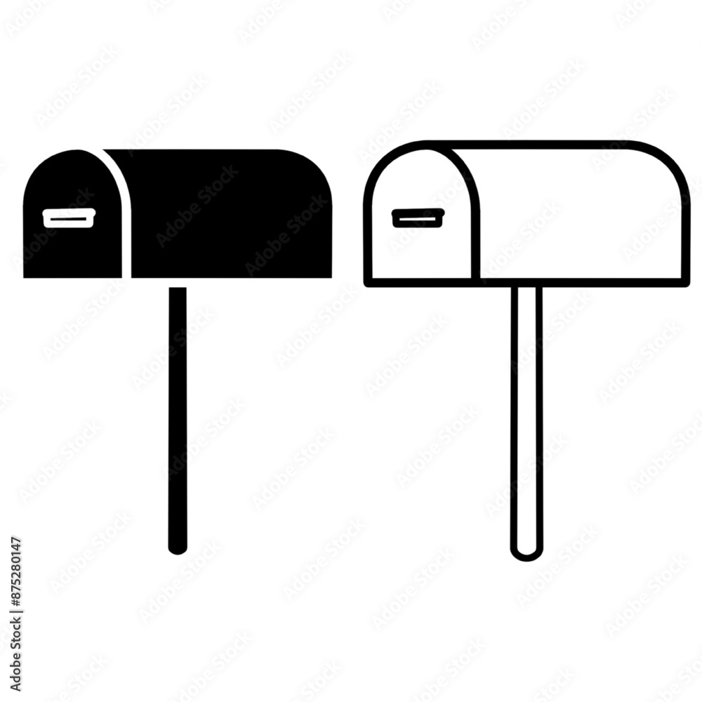 Mail box icon. Post box. PO box. Letter box. Mail box icon. Post box. PO box. Letter box.