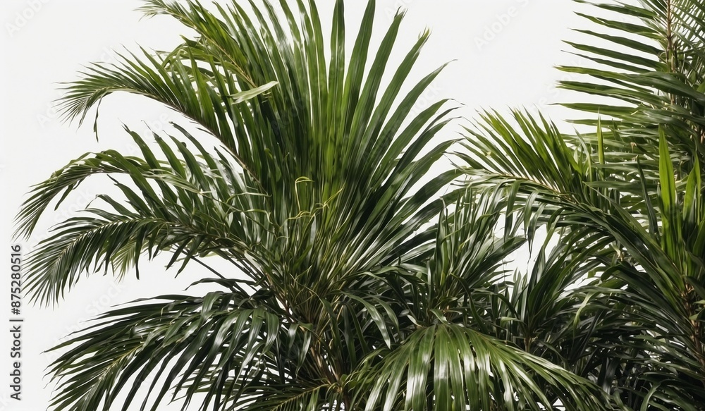 Naklejka premium Rich green palm fronds cluster creating tropical vibe