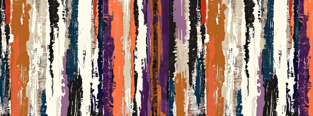 A seamless pattern of vertical stripes with a glitchy effect, for use as textile fabric print A seamless pattern of vertical stripes with a glitchy effect, for use as textile fabric print