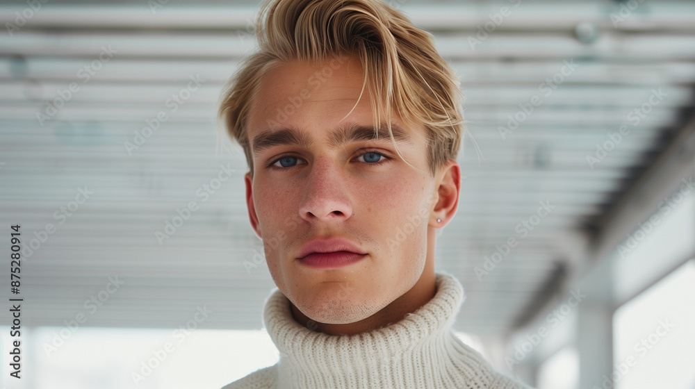 Fototapeta premium Portrait of a man in garage