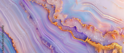 Ultrawide Luxury Light Iridescent Opal Agate Surface Texture Background With Golden Vains	