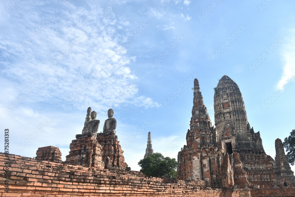 Wat Chaiwatthanaram ancient temple in city of Ayutthaya historical park travel location in Thailand on evening Wat Chaiwatthanaram ancient temple in city of Ayutthaya historical park travel location in Thailand on evening