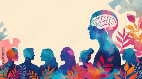 world mental health day concept illustration