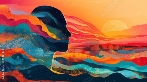 world mental health day concept illustration