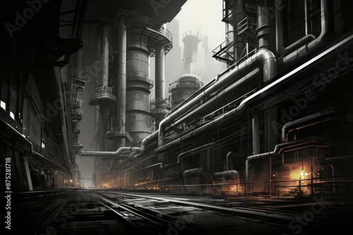 Steel Material Structure Background - Generative AI