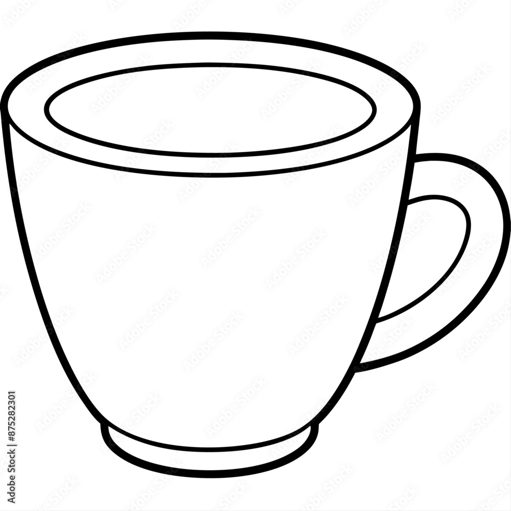 cup outline coloring book page line art illustration digital drawing cup outline coloring book page line art illustration digital drawing