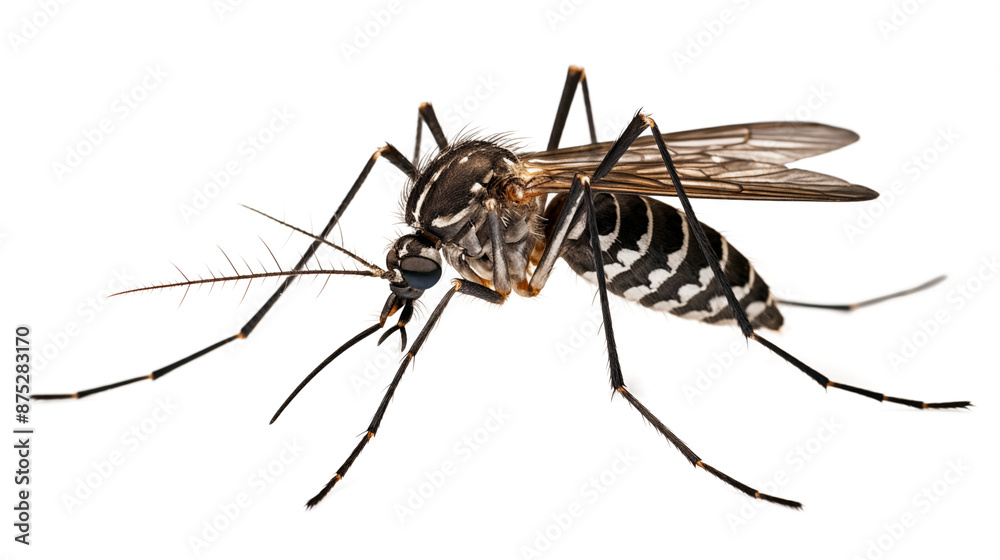 Mosquito isolated on transparent background. Close-up of a mosquito. Mosquito isolated on transparent background. Close-up of a mosquito.