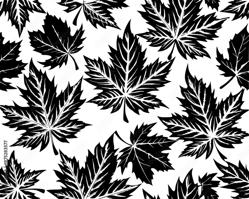Fototapeta premium seamless pattern of maple leaves v2
