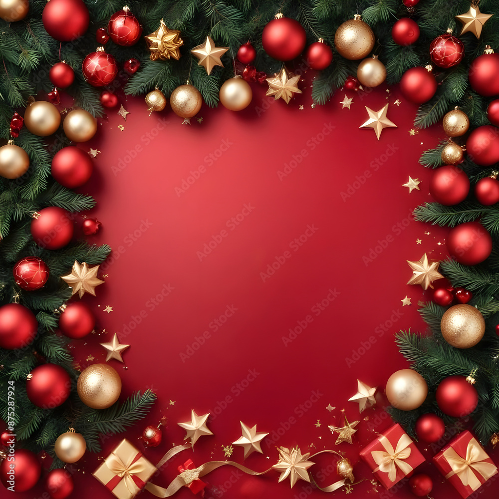 christmas background with balls and fir branches christmas background with balls and fir branches