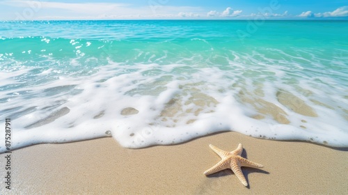 The beach is by the sea