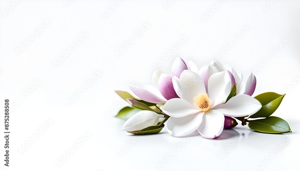 Magnolia Flower Isolate On White Background Magnolia Flower Isolate On White Background