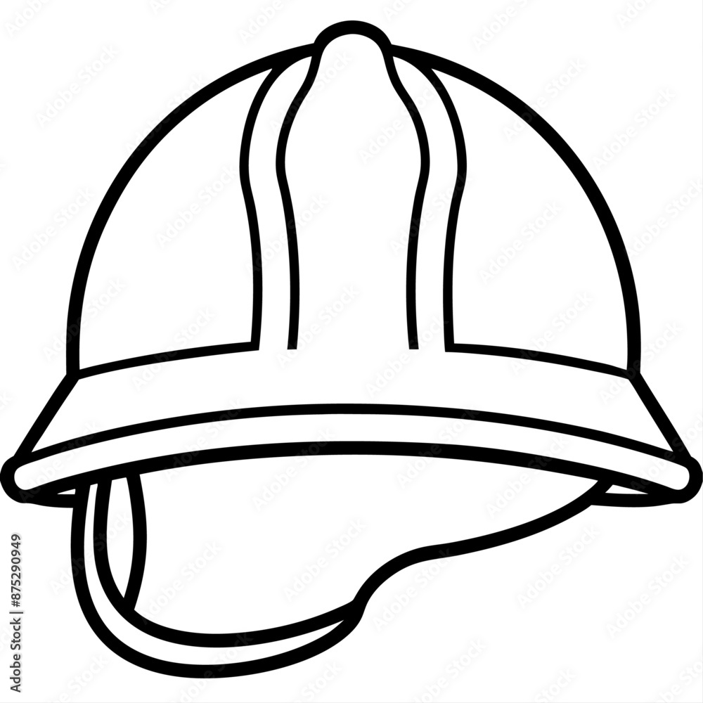 Fototapeta premium fireman helmet outline coloring book page line art illustration digital drawing