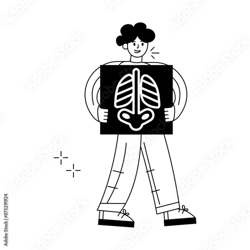 An outline mini illustration of body xray 

