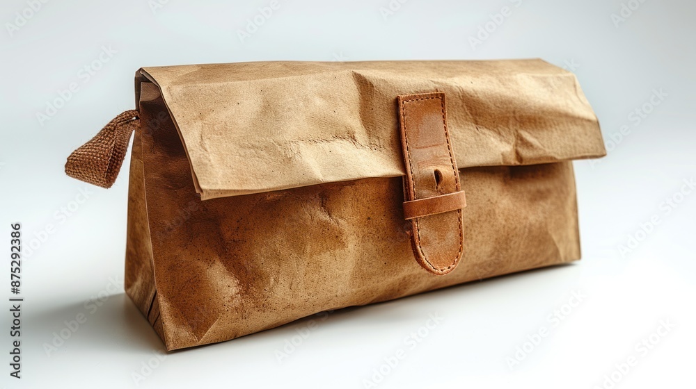 Brown Paper Bag with Leather Strap Brown Paper Bag with Leather Strap