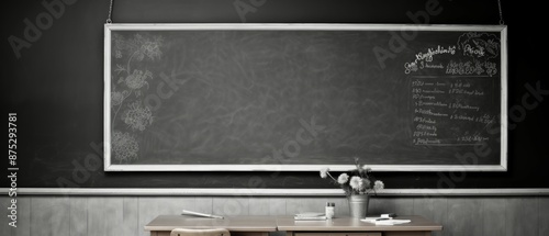 Chalkboard Material Structure Background - Generative AI