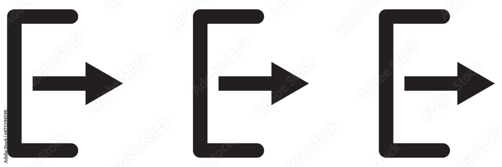 Login and logout icons. Set of sign out, Sign in vector icon. Open and close door symbol. Black exit and enter arrow, vector icon in trendy flat style Login and logout icons. Set of sign out, Sign in vector icon. Open and close door symbol. Black exit and enter arrow, vector icon in trendy flat style