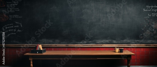 Chalkboard Material Structure Background - Generative AI