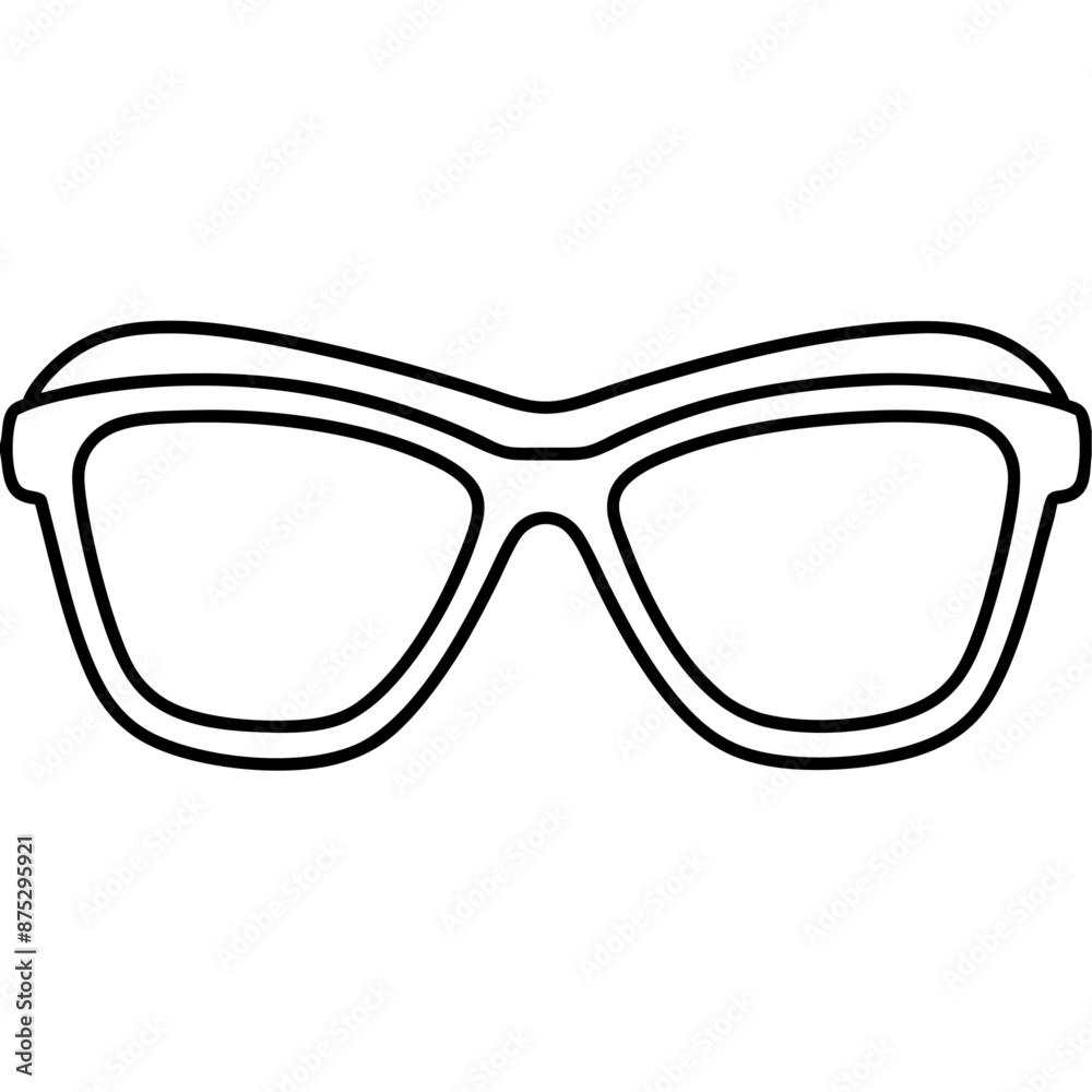 Fototapeta premium glasses outline coloring book page line art illustration digital drawing