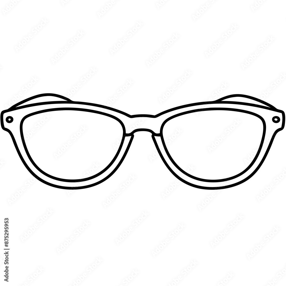 glasses outline coloring book page line art illustration digital drawing
