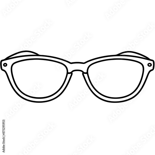 glasses outline coloring book page line art illustration digital drawing