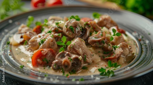 French cuisine. Fricassee made from veal kidneys. 