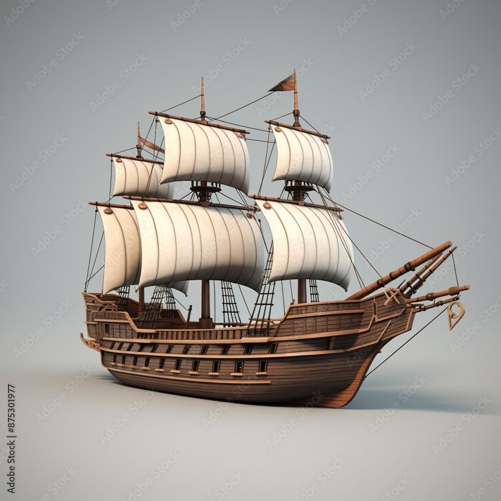 Naklejka premium ship model