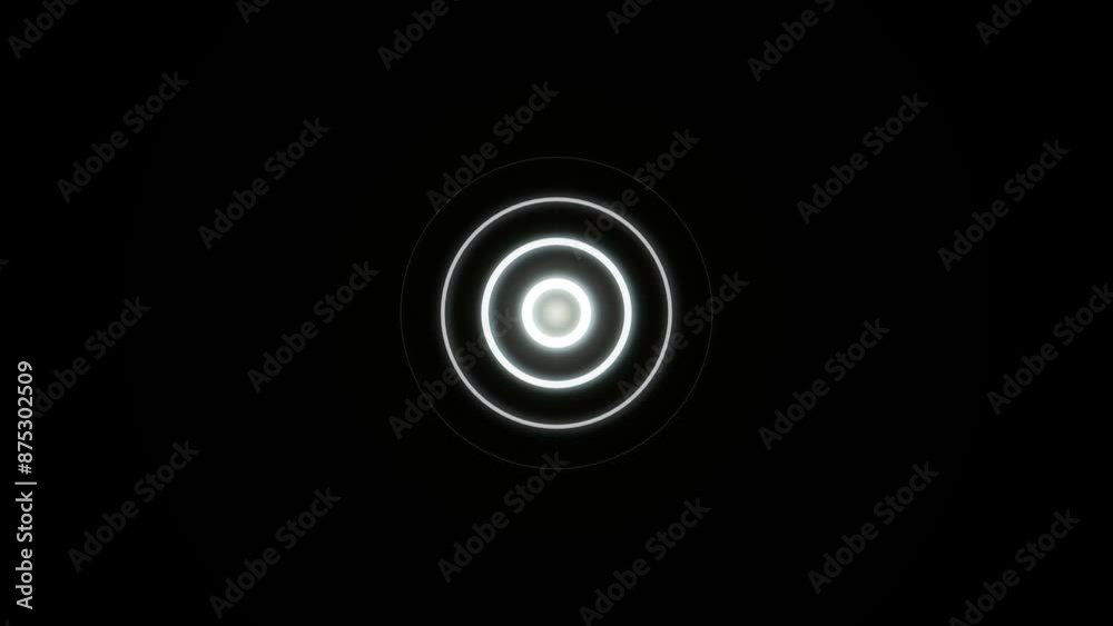 Radio waves heartbeat and pulse rate signal animation and looping circle background.