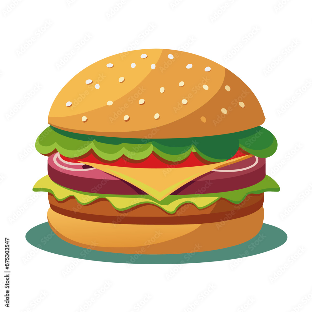 Burger Cartoon Vector Burger Cartoon Vector