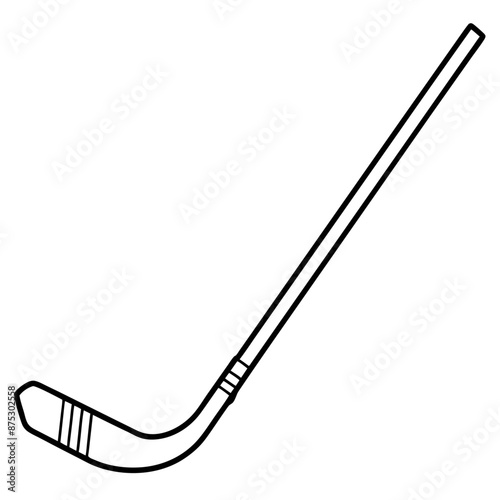 hockey stick outline coloring book page line art illustration digital drawing