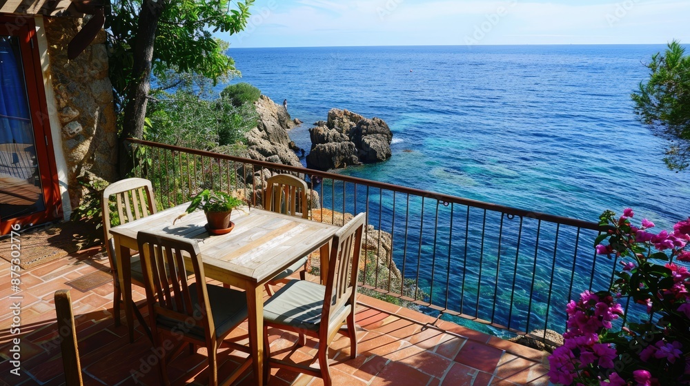 Fototapeta premium Charming Beachside House with Ocean Views