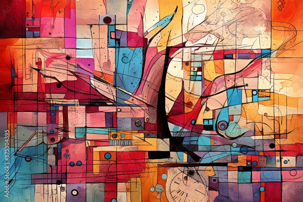 Obraz premium Patchwork Material Structure Background - Generative AI
