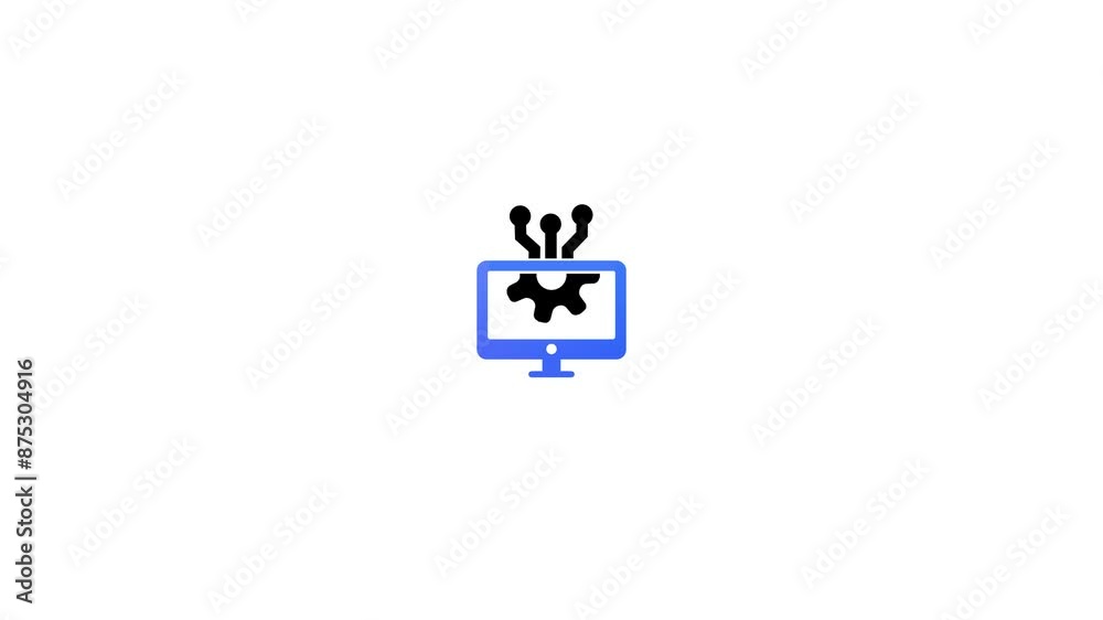 Computer Information technology icon, computer microchip, Information technology security. Computer Information technology icon, computer microchip, Information technology security.