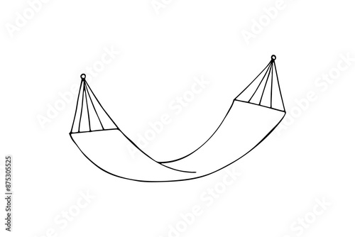 Hand-drawn hammock. Illustration isolated on the white background