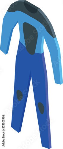 Diving suit protecting a diver exploring the sea depths, isometric icon illustration