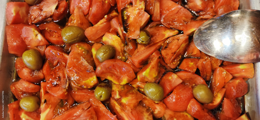 tomatoes salad with mediterranean green olives tomatoes salad with mediterranean green olives