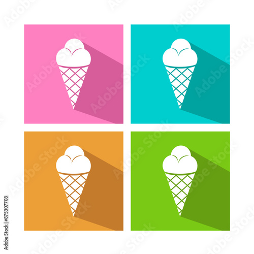 logotype of ice cream. Vector logo of summer dessert.