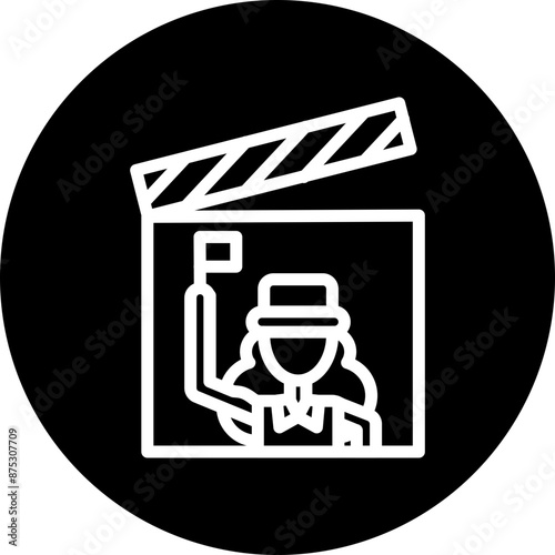 Travel Documentaries Vector Line White Circle Black
