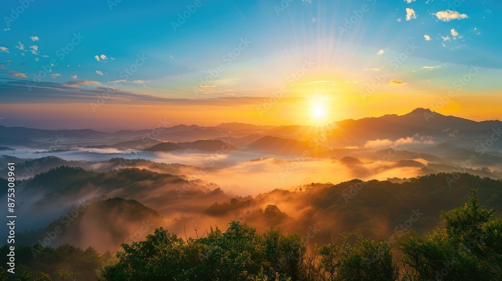 Naklejka premium Scenic Morning Views of Nature