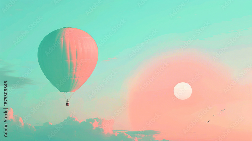 Obraz premium Hot air balloon in the sky