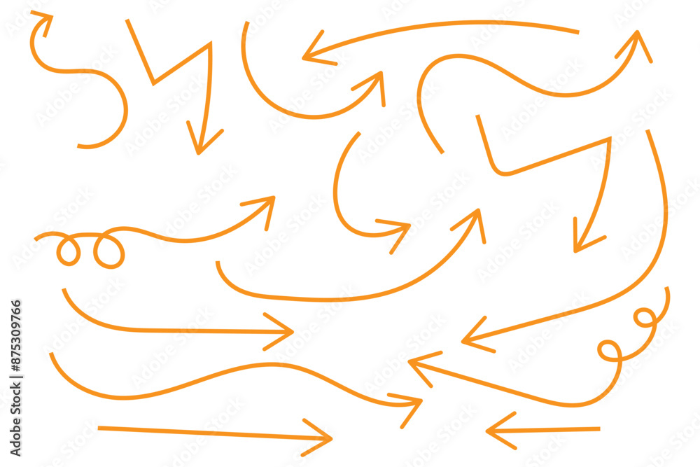 Arrow vector hand drawn sketch icon set. Doodle sketch hand drawn direction element set. Pencil doodle flat line design cartoon elements. Scribble swirl arrow sign. Vector illustration. Arrow vector hand drawn sketch icon set. Doodle sketch hand drawn direction element set. Pencil doodle flat line design cartoon elements. Scribble swirl arrow sign. Vector illustration.