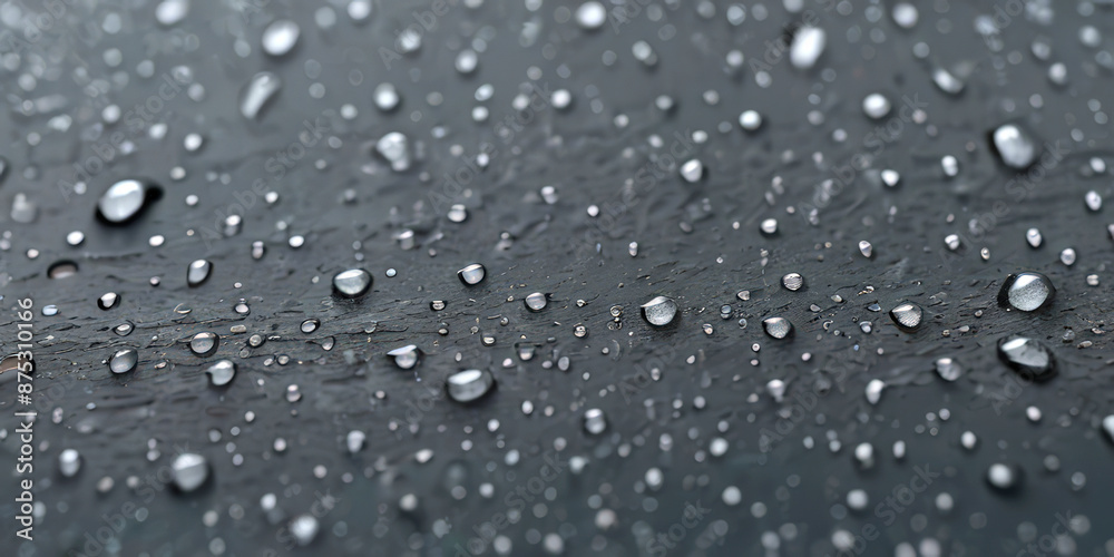 Fototapeta premium water droplets on a black textured background