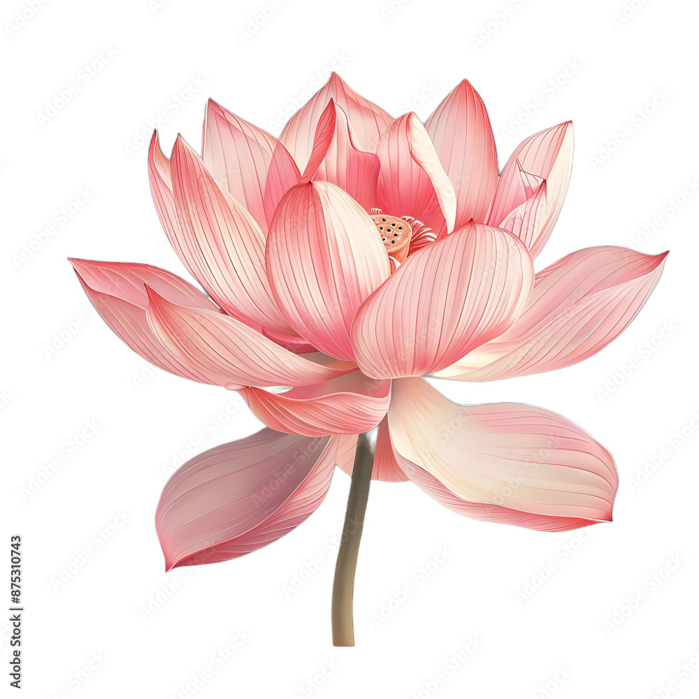 Fototapeta premium lotus isolated on white background genrated by AI