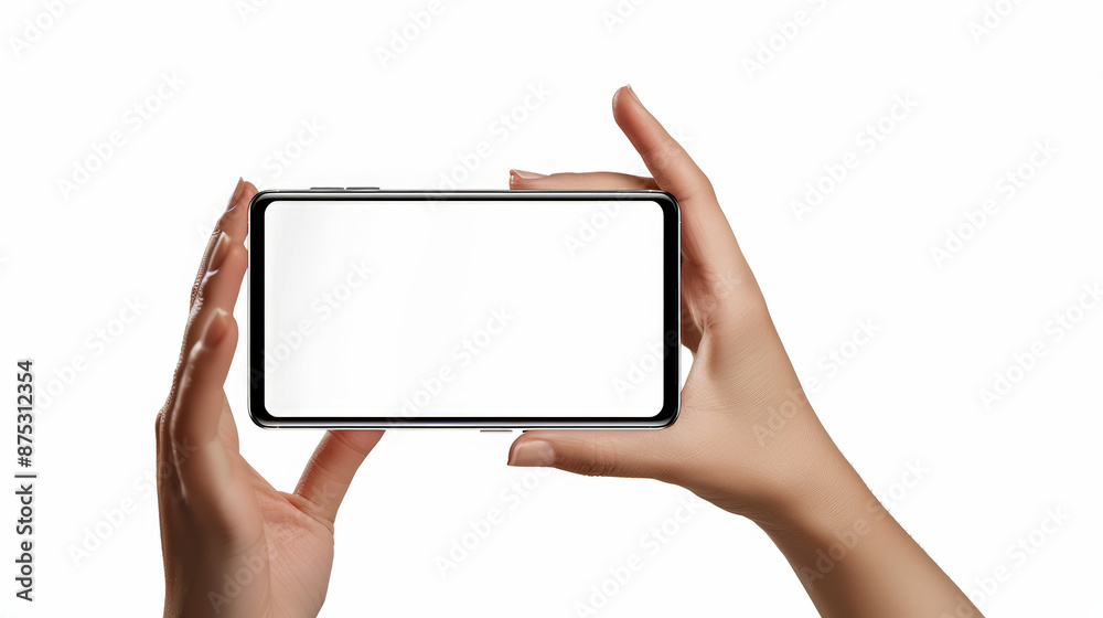 hand holding mobile phone, screen mockup