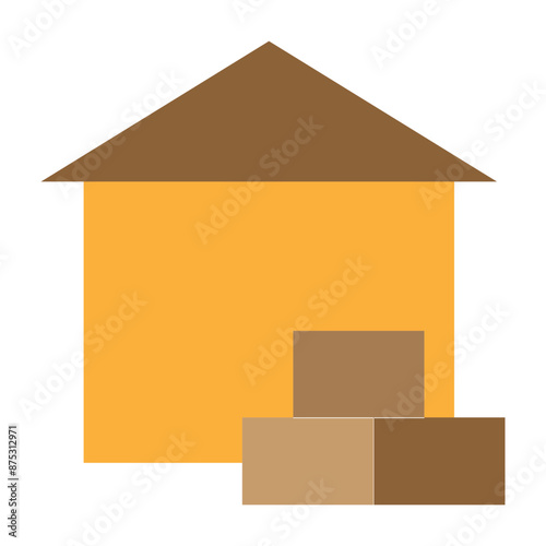 Warehouse Vector Flat Icon Design
