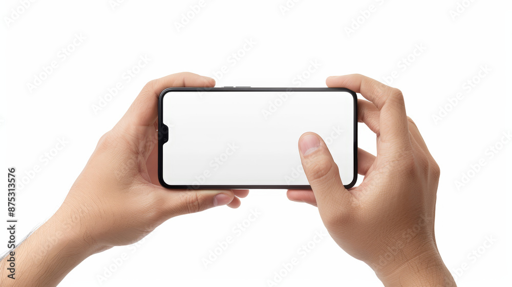hand holding smart phone, mockup, empty screen hand holding smart phone, mockup, empty screen