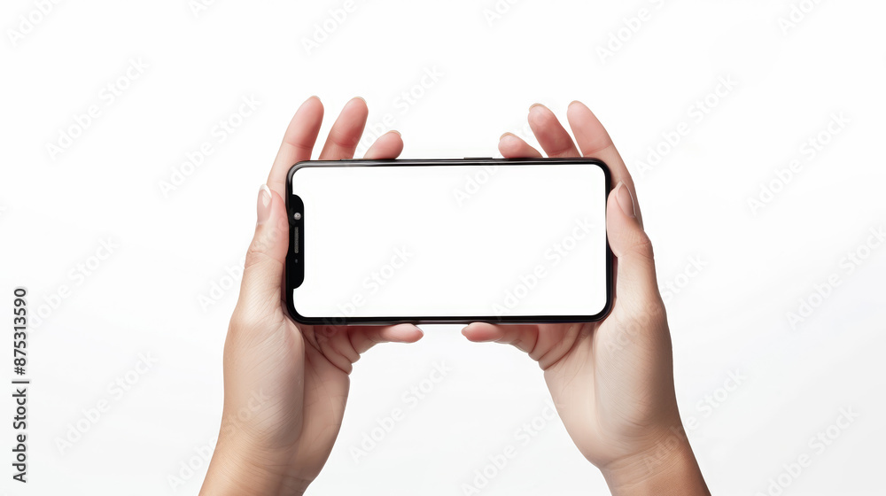 hand holding smart phone, mockup, empty screen hand holding smart phone, mockup, empty screen
