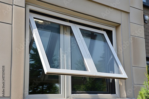 Awnings, casement windows, aluminum house casement windows Window house construction model photo