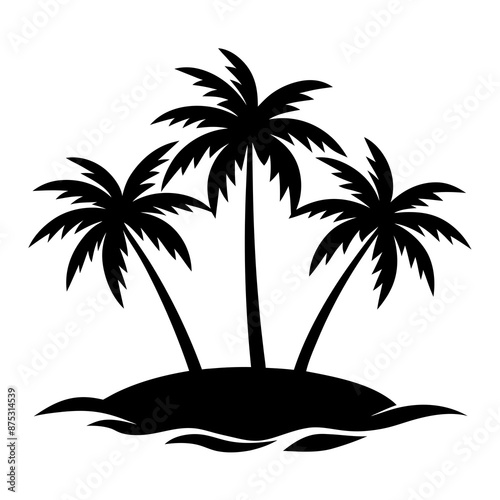 island palms tropical palm trees vector illustration.